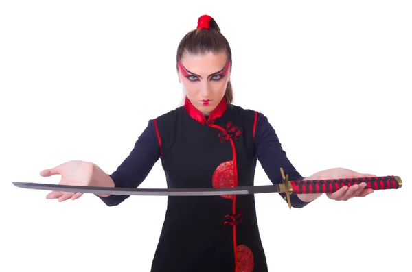 Femme dans l'art martial japonais concept — Photo