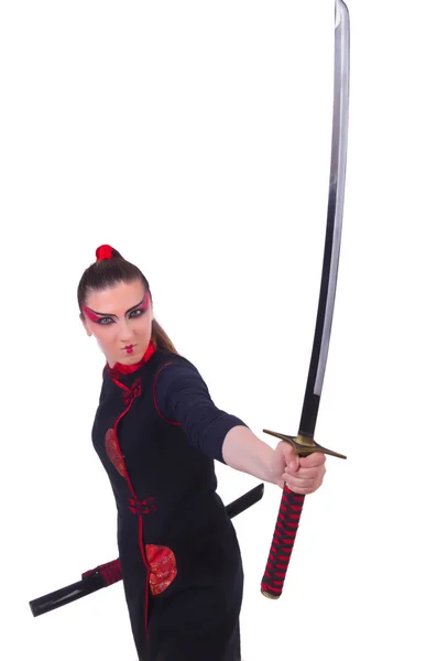 Vrouw in japans martial art concept — Stockfoto