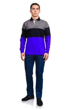 adam beyaz izole moda bakmak