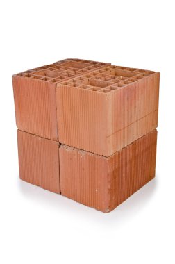 beyaz izole kil tuğla yığını