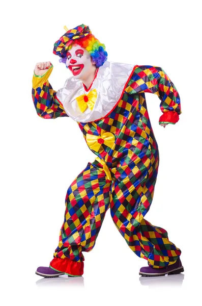 Clown im Kostüm isoliert auf weiß — Stockfoto