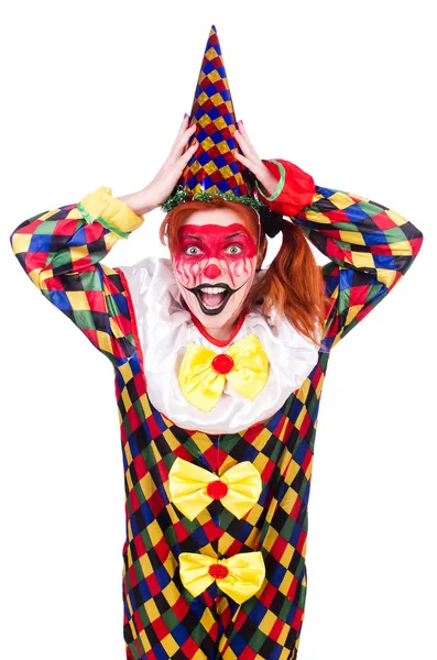 Clown in the costume isolated on white — Stock Photo, Image