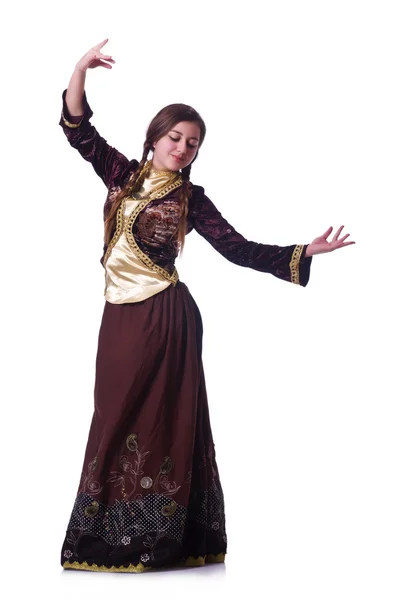 アゼルバイジャンの伝統的な踊りを踊る若い女性 — ストック写真