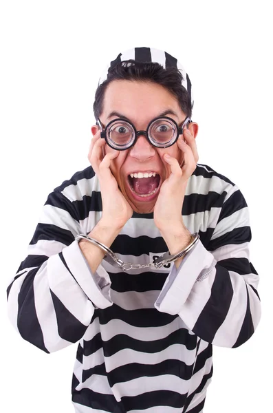 Funny convict isolated on the white — Stock Photo, Image