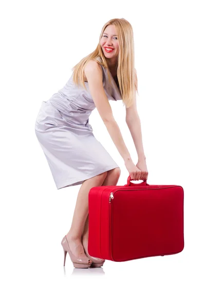 Jovem mulher se preparando para férias — Fotografia de Stock