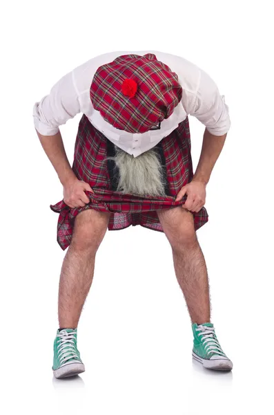 Lustiger Schotte isoliert auf dem Weißen — Stockfoto
