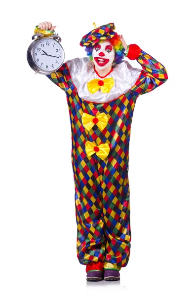 Rolig clown isolerad på den vita — Stockfoto