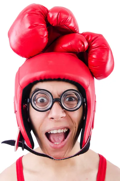 Lustige Boxer isoliert auf weißem Hintergrund — Stockfoto