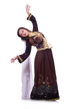 Genç Bayan geleneksel azeri dans dans
