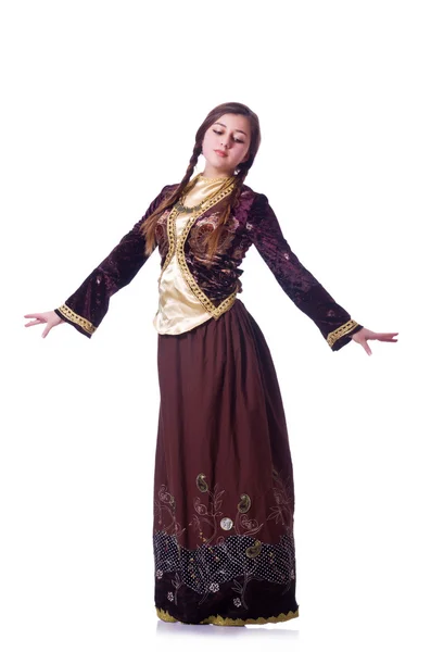 Jonge dame traditionele azeri dans dansen — Stockfoto