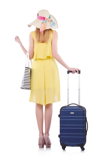 Young woman preparing for vacation — Stock Photo, Image