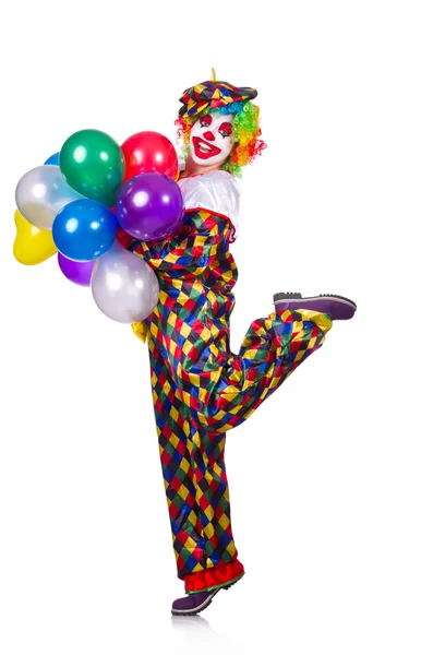 Rolig clown isolerad på den vita — Stockfoto