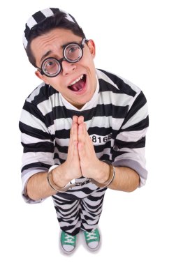 Beyazların arasında izole edilmiş komik bir mahkum.