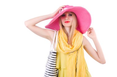 Genç çekici kadın yaz tatiline hazır.