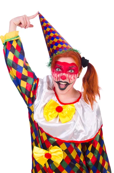 Clown dans le costume isolé sur blanc — Photo