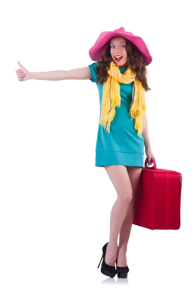 Young woman preparing for vacation — Stock Photo, Image