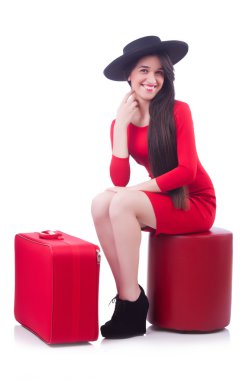 Genç bayan tatile hazırlanıyor.