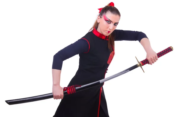 Woman in japanese martial art concept — Stock Photo, Image