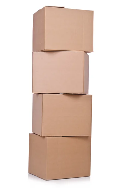 कार्टन बॉक्स सफेद पृष्ठभूमि पर अलग — स्टॉक फ़ोटो, इमेज