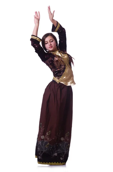 Young lady dancing traditional azeri dance — Stock Photo, Image