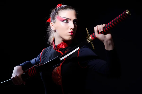 Woman in japanese martial art concept — Stock Photo, Image