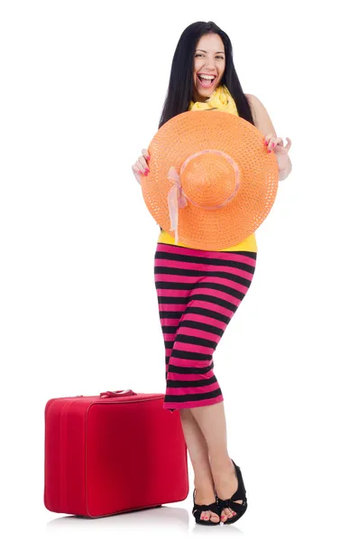 Młoda kobieta przygotowująca się do wakacji — Zdjęcie stockowe