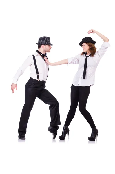 Pareja de bailarines bailando bailes modernos — Foto de Stock