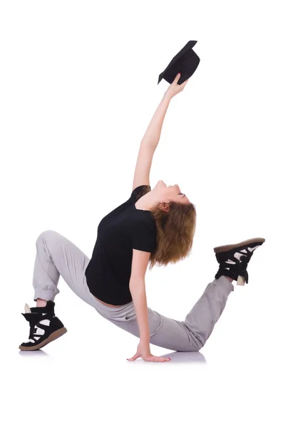 Žena tanečnice tančí moderní tance — Stock fotografie