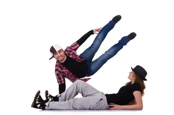 Pair of dancers dancing modern dances — Stock Photo, Image