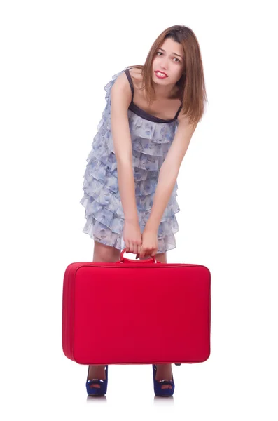 Junge Frau bereitet sich auf Urlaub vor — Stockfoto