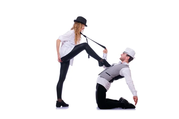 Pair of dancers dancing modern dances — Stock Photo, Image