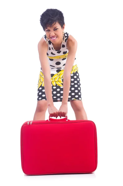 Junge Frau bereitet sich auf Urlaub vor — Stockfoto