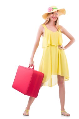 Genç bayan tatile hazırlanıyor.