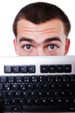 Komik konseptte bilgisayar manyağı.