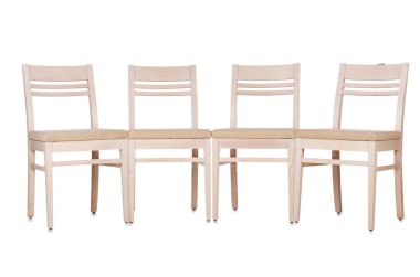 beyaz izole sandalye seti