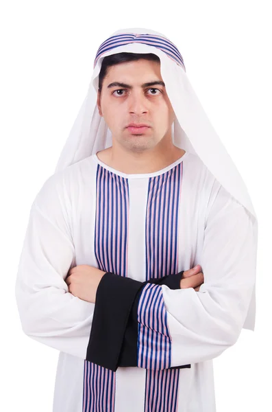 Mladý arabský muž izolovaný na bílém — Stock fotografie