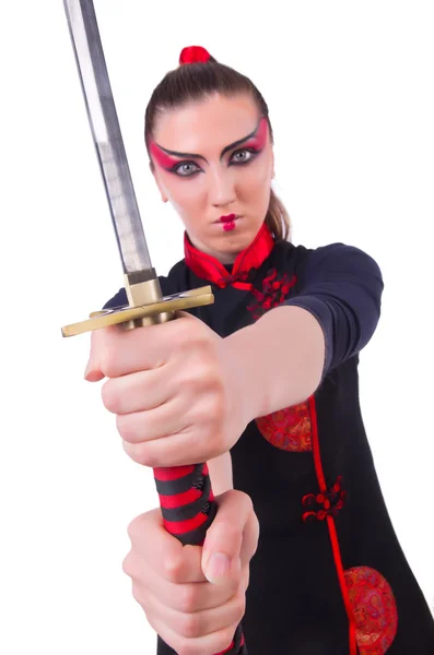 Woman in japanese martial art concept — Stock Photo, Image