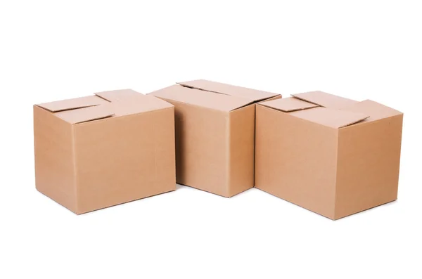 Conjunto de cajas aisladas en blanco — Foto de Stock