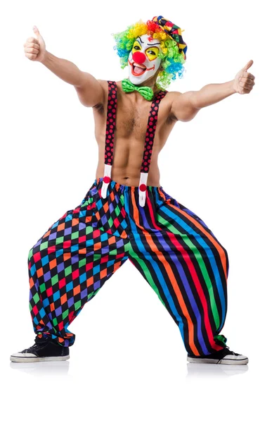 Rolig clown isolerad på vitt — Stockfoto