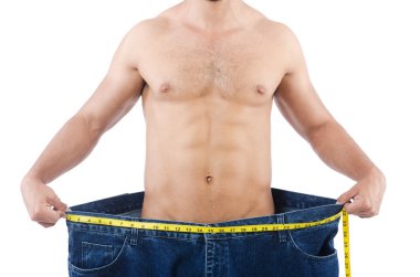 büyük boy kot konseptiyle diyet içinde adam