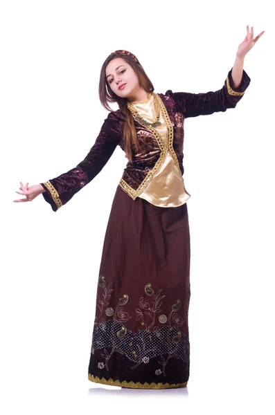 Mladá dáma tančí tradiční Ázerbájdžánské tanec — Stock fotografie