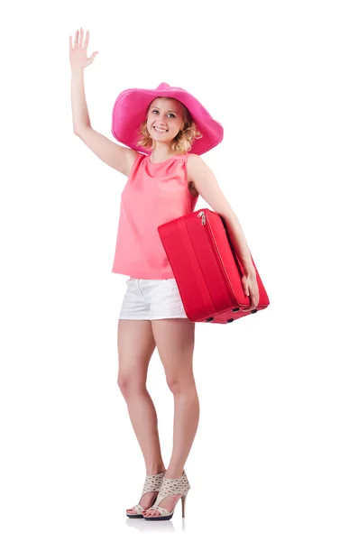 Jovem mulher se preparando para férias — Fotografia de Stock