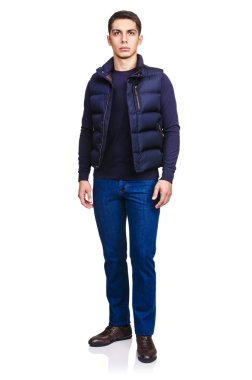 adam beyaz izole moda bakmak