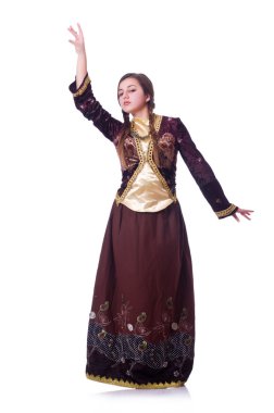Genç Bayan geleneksel azeri dans dans