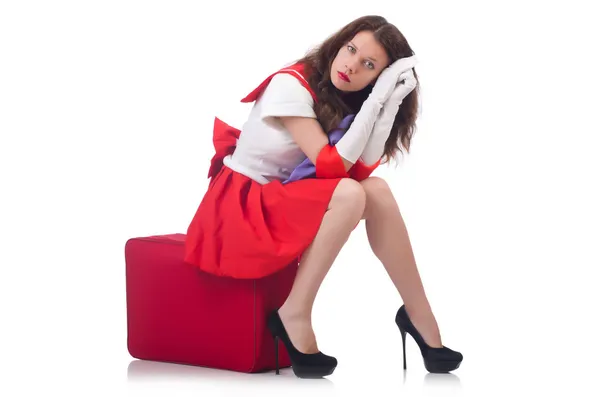 Young woman preparing for vacation — Stock Photo, Image