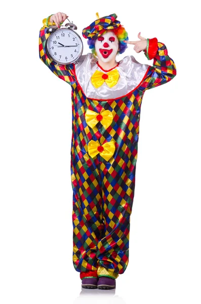 Legrační klaun izolovaný na bílém — Stock fotografie