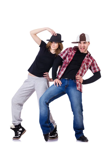 Tanzpaar tanzt moderne Tänze — Stockfoto