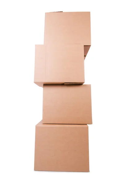Набор коробок, изолированных на белом — стоковое фото