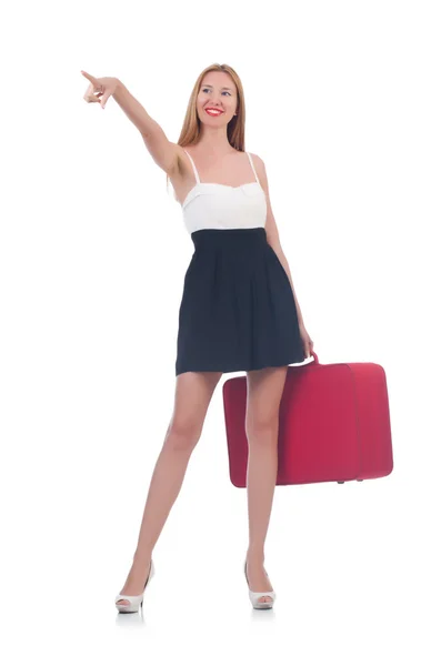 Jonge vrouw bereidt zich voor op vakantie — Stockfoto