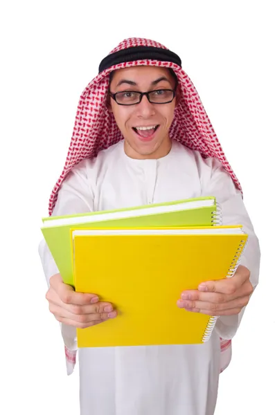 Arabský student izolovaných na bílém — Stock fotografie